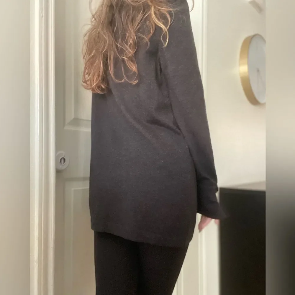 Vintage 90s Escada Oversized Wool Crewneck Sweater Margaretha Ley 42 Grey Split‎